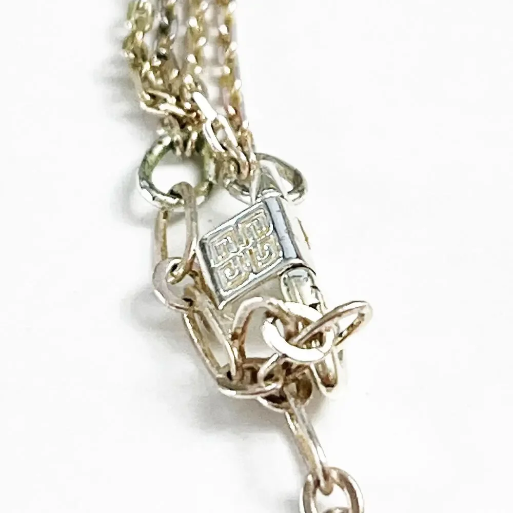 Givenchy Silver Crystal Teardrop Necklace - Picture 9 of 9
